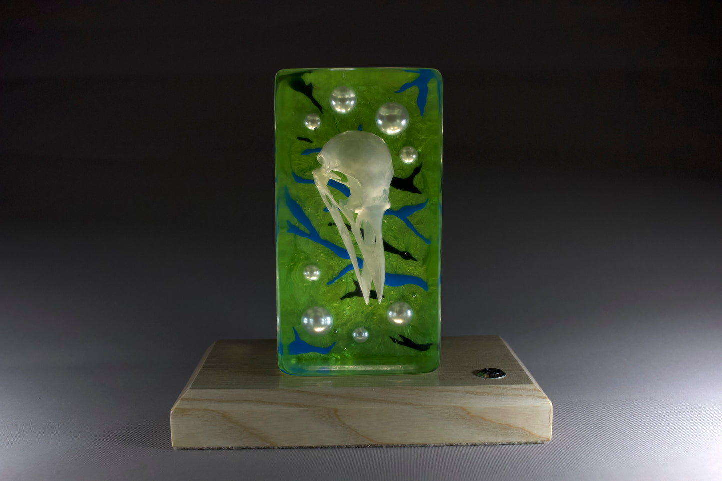 Crow on Green & Pearl