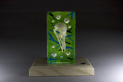 Crow on Green & Pearl
